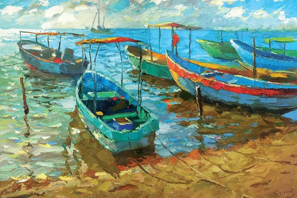 Rowboats: Fishing Boats Afternoon by Dmitry Spiros