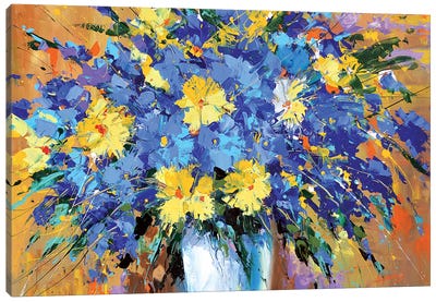Blue Flowers Canvas Art Print - Dmitry Spiros