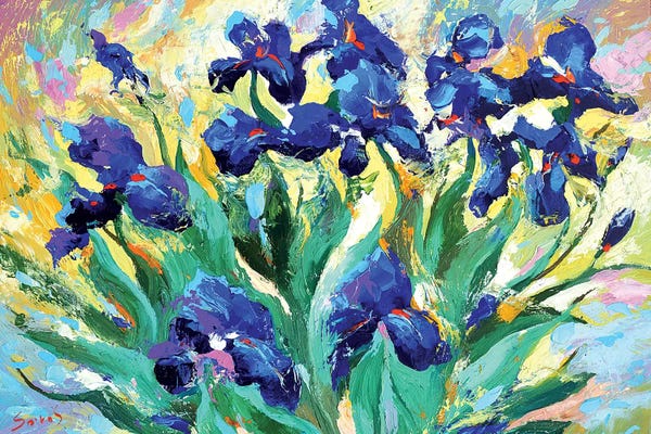 Artists Like Van Gogh: Blue Irises I by Dmitry Spiros