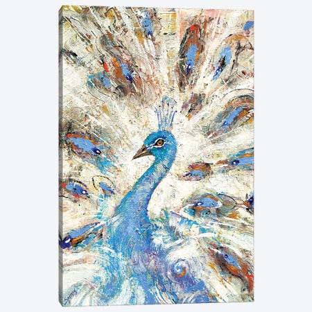 Blue Peacock Canvas Print #DMT24} by Dmitry Spiros Canvas Print