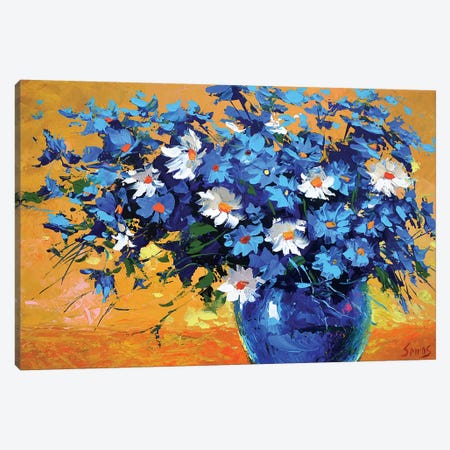 Bouquet Of Cornflowers Canvas Print #DMT32} by Dmitry Spiros Canvas Art Print
