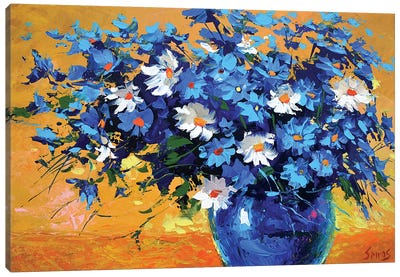 Bouquet Of Cornflowers Canvas Art Print
