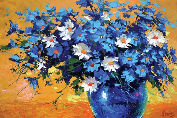 Dmitry Spiros: Bouquet Of Cornflowers by Dmitry Spiros
