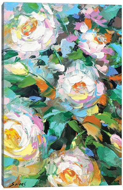 Bouquet Of Peonies Canvas Art Print - Dmitry Spiros