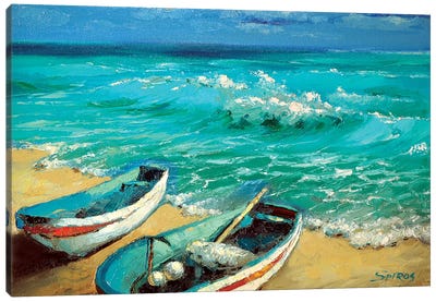Caribbean Noon Canvas Art Print - Tropical Beach Art