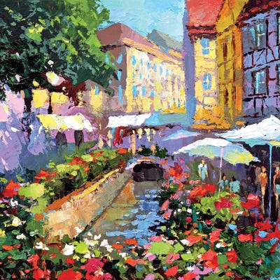 At The Cafe by Dmitry Spiros framed canvas print