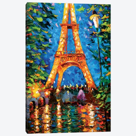 Eiffel Tower At Night Canvas Print #DMT52} by Dmitry Spiros Canvas Art Print
