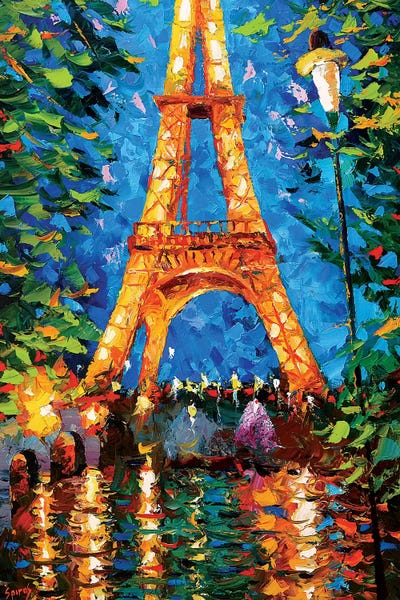 Intense Impressionism: Eiffel Tower At Night by Dmitry Spiros