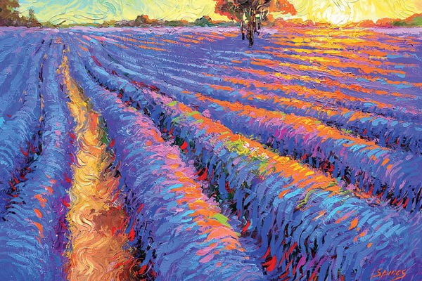 Dmitry Spiros: Evening Lavender Field by Dmitry Spiros