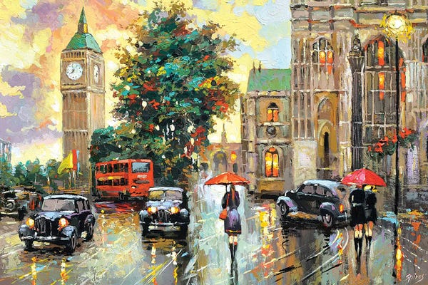 Rain: Evening London by Dmitry Spiros