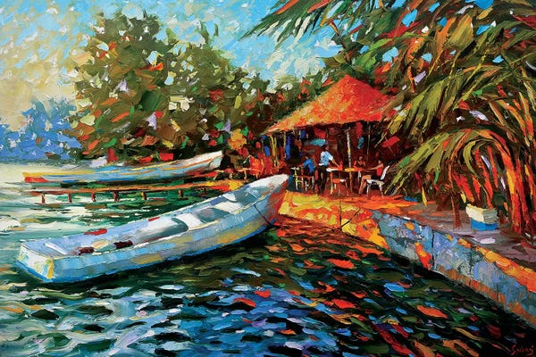 Dmitry Spiros: Evening. Dining On The Island by Dmitry Spiros