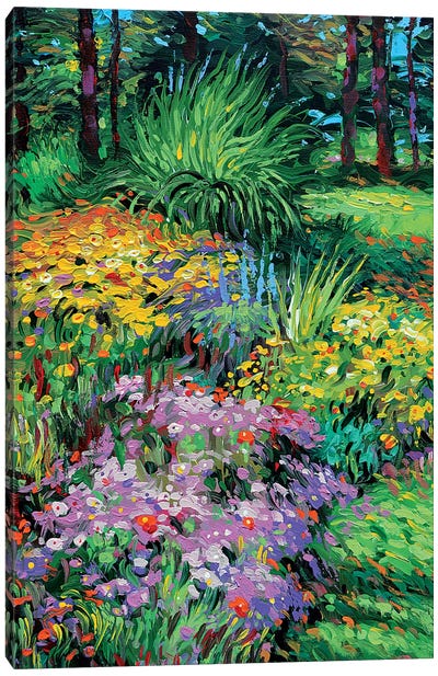 Flowers In The Garden Canvas Art Print - Dmitry Spiros