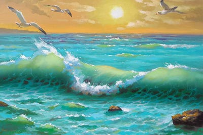 Golden Sunset by Dmitry Spiros framed canvas print