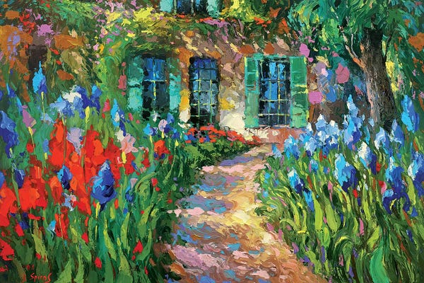 Dmitry Spiros: Irises Near The House by Dmitry Spiros