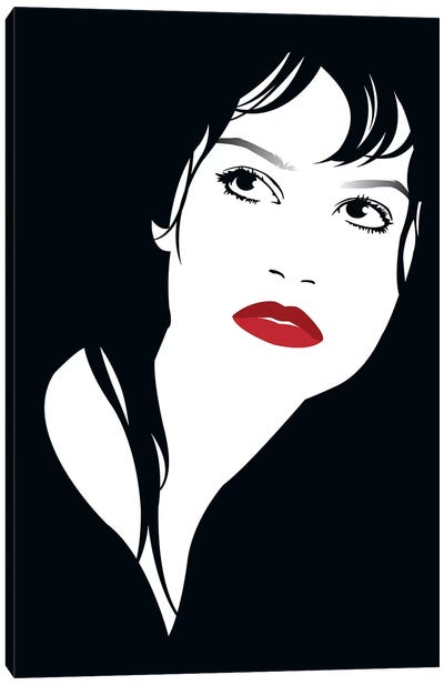 Mariah I Canvas Art Print - Black, White & Red Art