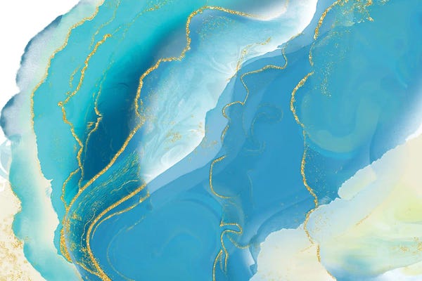 Blue & Gold: Luminous Sea by Delores Naskrent