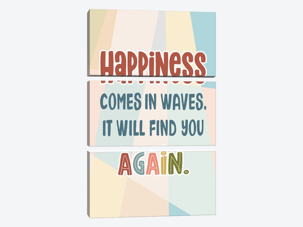 Happiness Again by Delores Naskrent 3-piece Canvas Wall Art