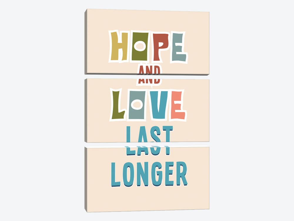 Hope And Love by Delores Naskrent 3-piece Canvas Print