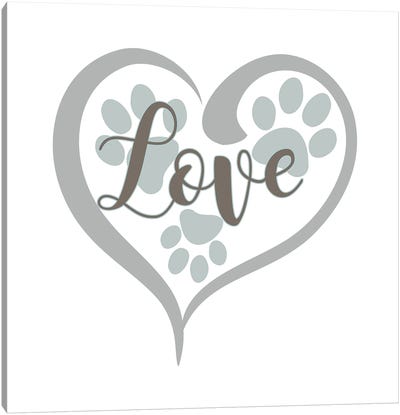 Love with Paws Canvas Art Print - Delores Naskrent
