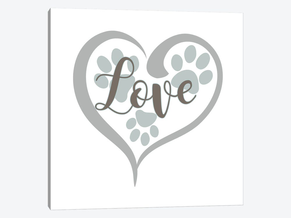 Love with Paws by Delores Naskrent 1-piece Canvas Wall Art