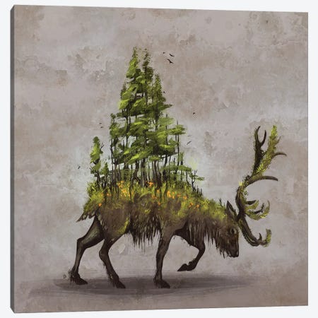 Forest Deer Canvas Print #DNE13} by Danielle English Canvas Art