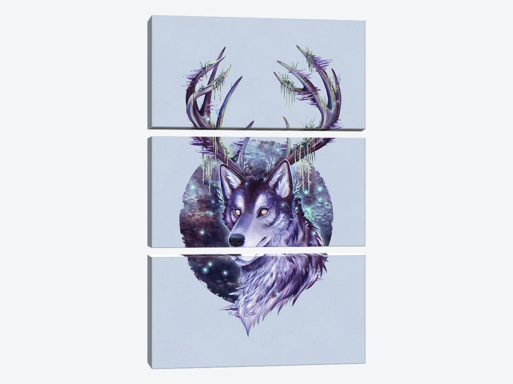 Night Forest Guardian by Danielle English 3-piece Canvas Art Print