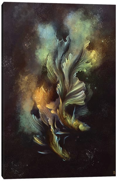 Pisces Nebula Canvas Art Print - Zodiac Art