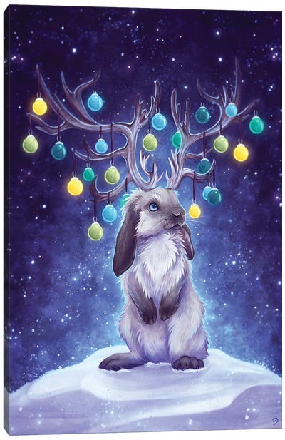 Winter Jackalope Canvas Art Print - Danielle English