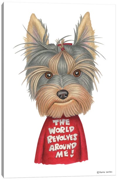 Yorkshire Terrier Revolves Around Me Canvas Art Print - Yorkshire Terrier Art