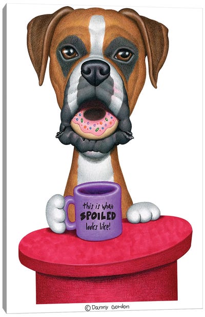 Boxer Coffee And Donut Canvas Art Print - Donut Art