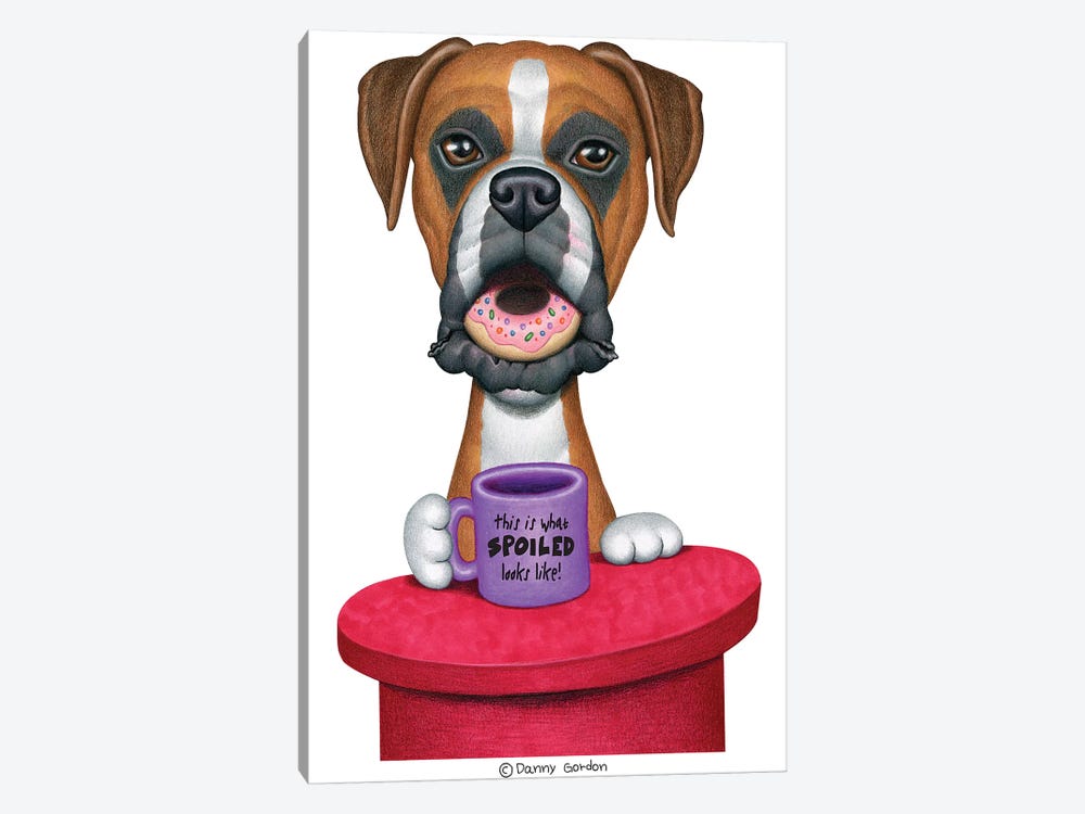 Boxer Coffee And Donut by Danny Gordon 1-piece Canvas Art Print