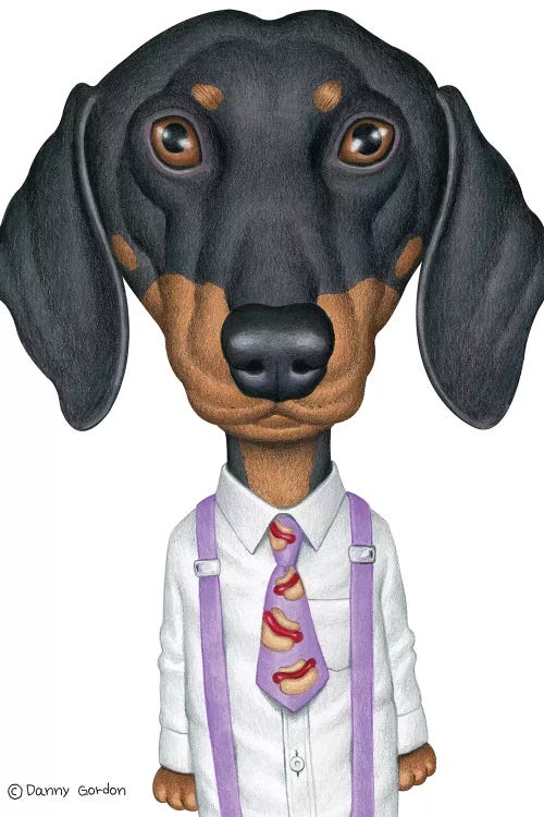 Dachshund Wearing Tie