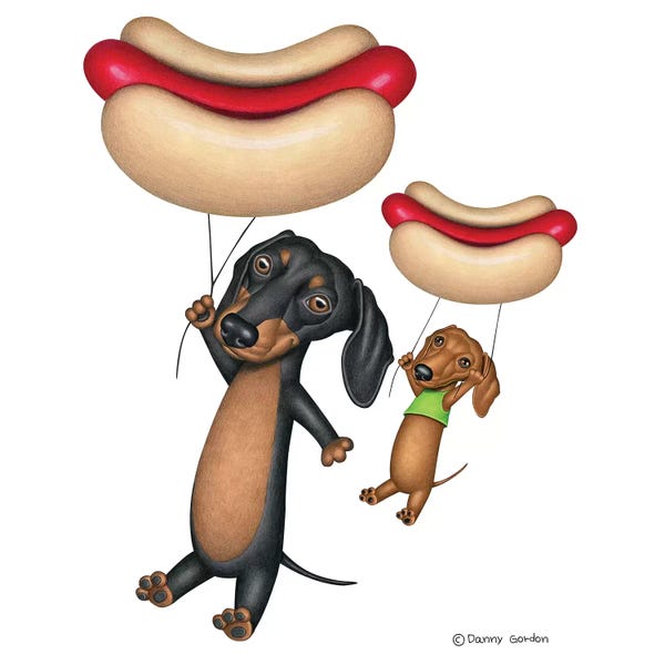 Danny Gordon: Dachshund Hotdog Balloons by Danny Gordon