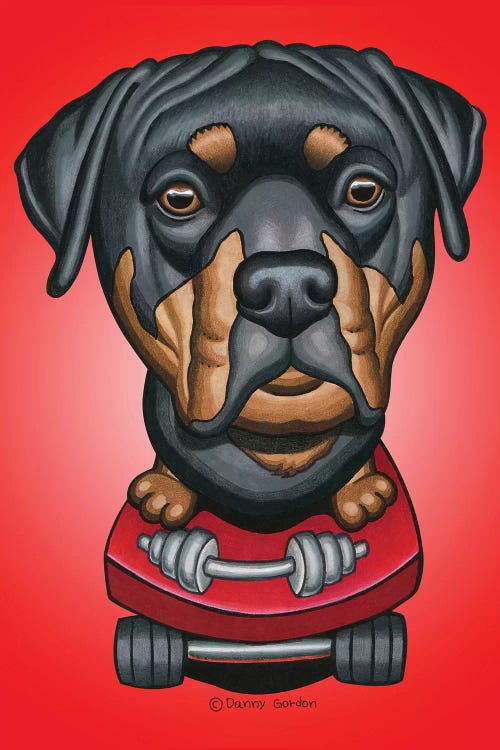 Rottweiler Skateboard Dumbell Radial Red