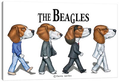 The Beagles Canvas Art Print - Animal Typography