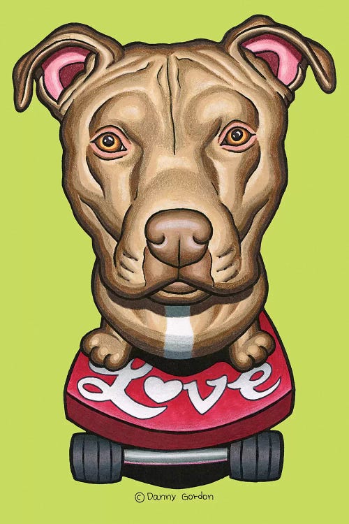 Pit Bull Skateboard Love