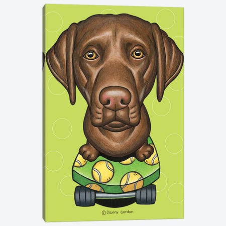 Labrador Retriever Skateboard Lime Canvas Print #DNG150} by Danny Gordon Canvas Print