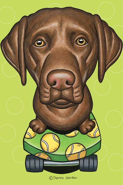 Labrador Retrievers: Labrador Retriever Skateboard Lime by Danny Gordon