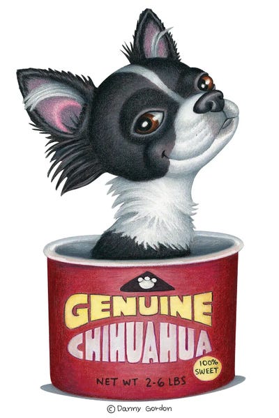 Chihuahuas: Chihuahua In Red Can by Danny Gordon