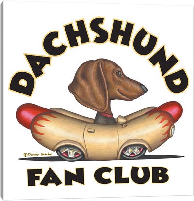 Dachshund Wiener Car Fan Club Canvas Art Print - Dachshund Art