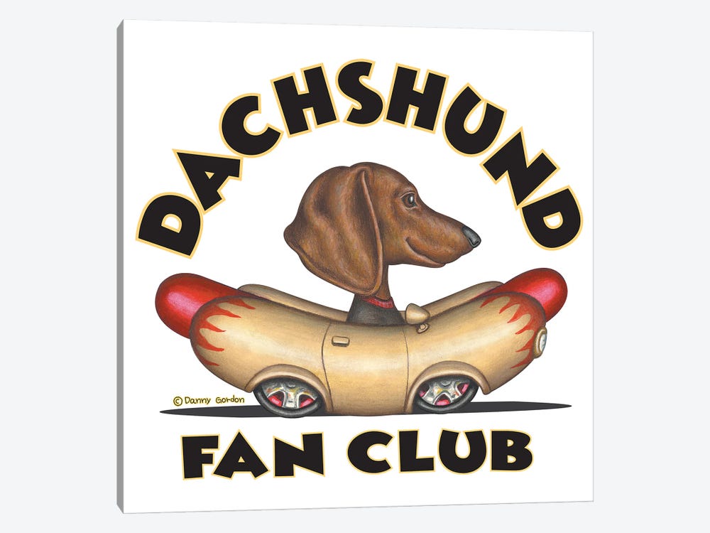 Dachshund Wiener Car Fan Club by Danny Gordon 1-piece Canvas Artwork