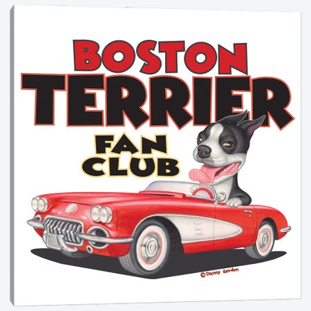 Boston Terrier Corvette Fan Club Canvas Print #DNG180} by Danny Gordon Canvas Art