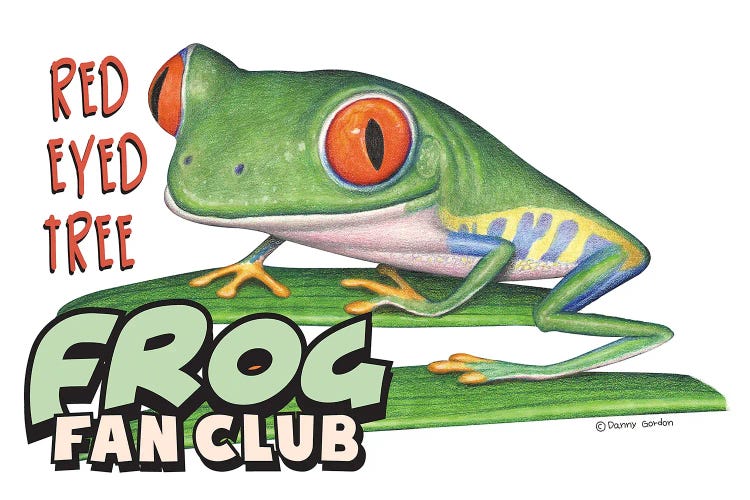 Red Eyed Tree Frog Fan Club by Danny Gordon wall art