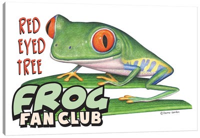 Red Eyed Tree Frog Fan Club Canvas Art Print - Danny Gordon