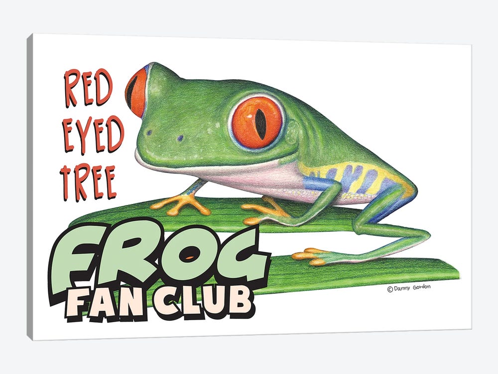 Red Eyed Tree Frog Fan Club by Danny Gordon 1-piece Canvas Art Print