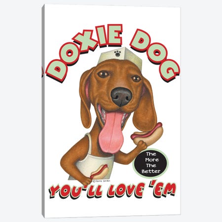 Dachshund Hotdog Salesdog Canvas Print #DNG190} by Danny Gordon Art Print