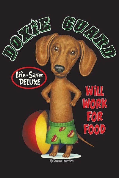 Dachshunds: Dachshund With Beach Ball by Danny Gordon