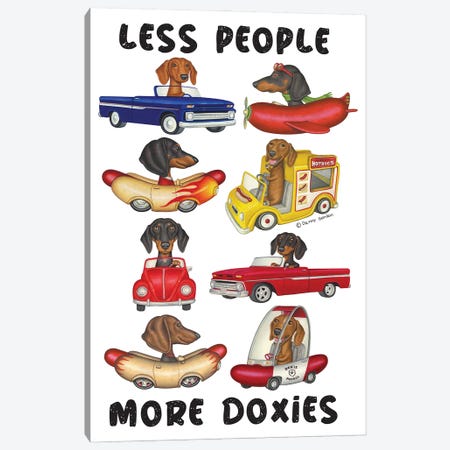 8 Dachshunds In Vehicles Canvas Print #DNG194} by Danny Gordon Canvas Wall Art