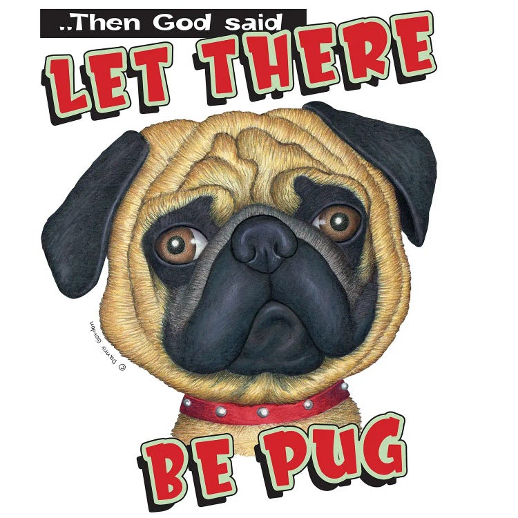 Pug With Red Collar by Danny Gordon wall art