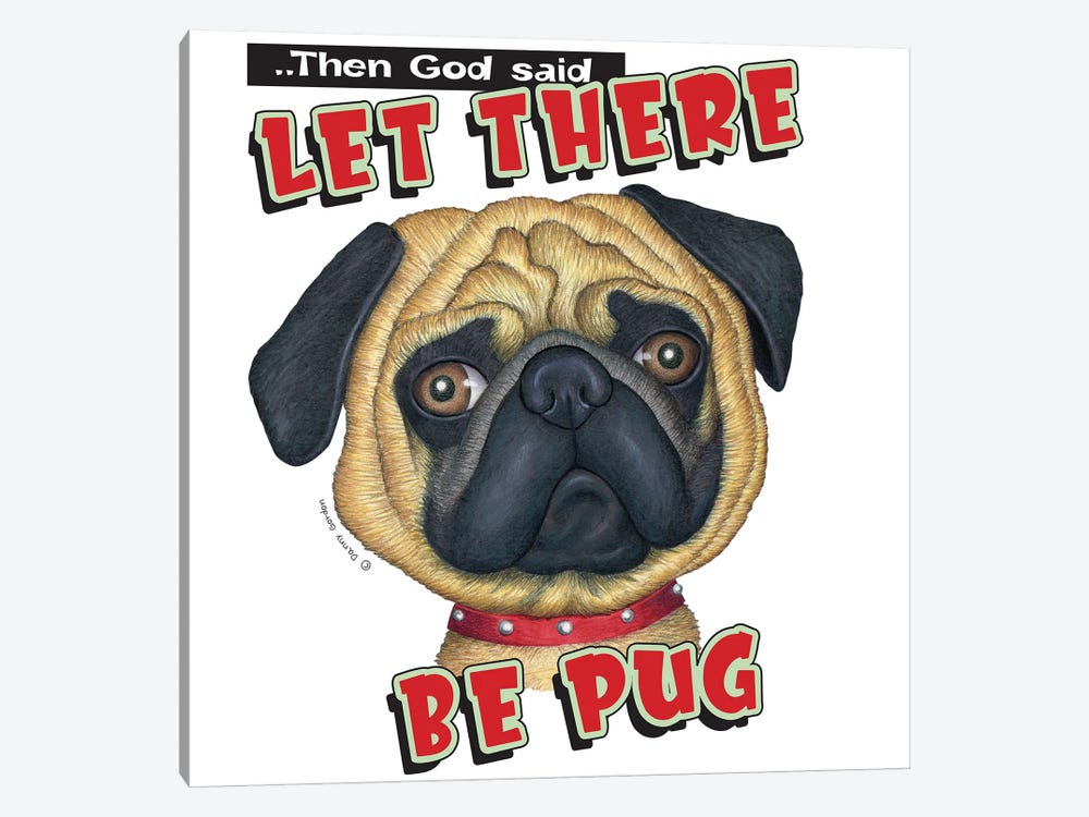 Pug With Red Collar by Danny Gordon 1-piece Canvas Print